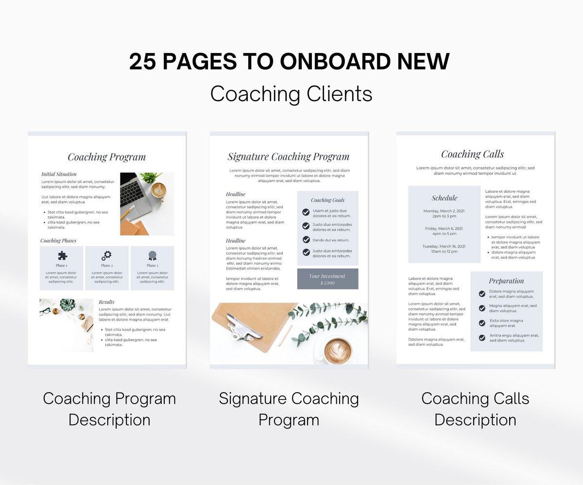 Client Welcome Packet to onboard new Coaching Clients