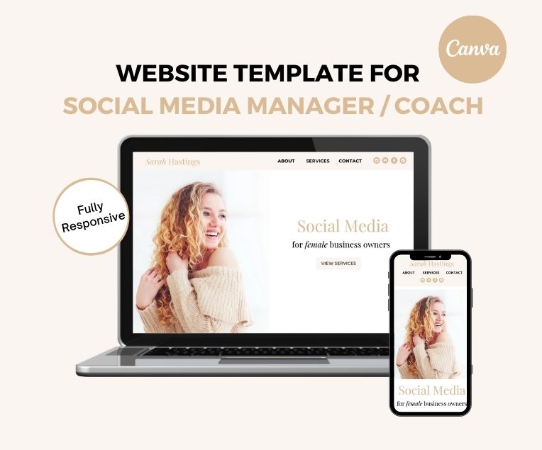 Canva Website Template Social Media Manager