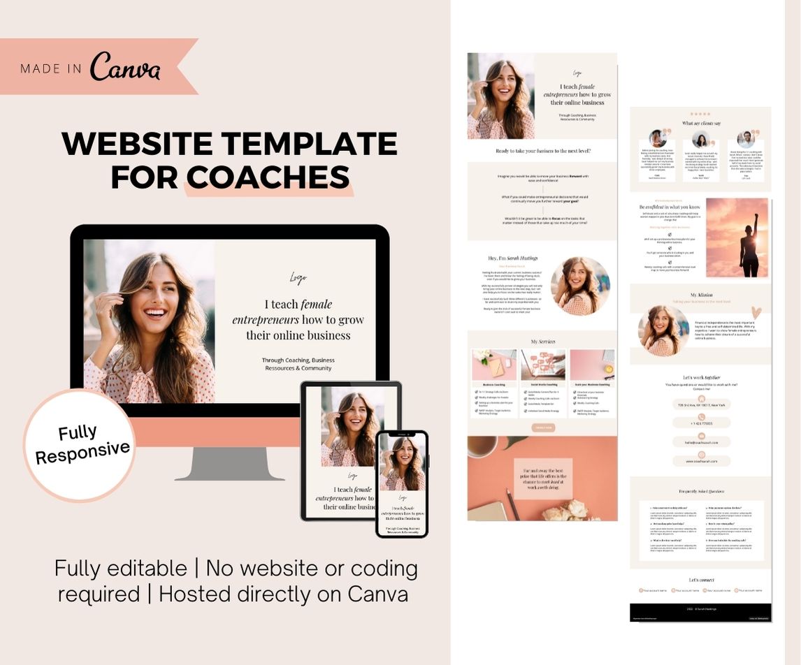 Canva Website Template for Coaches