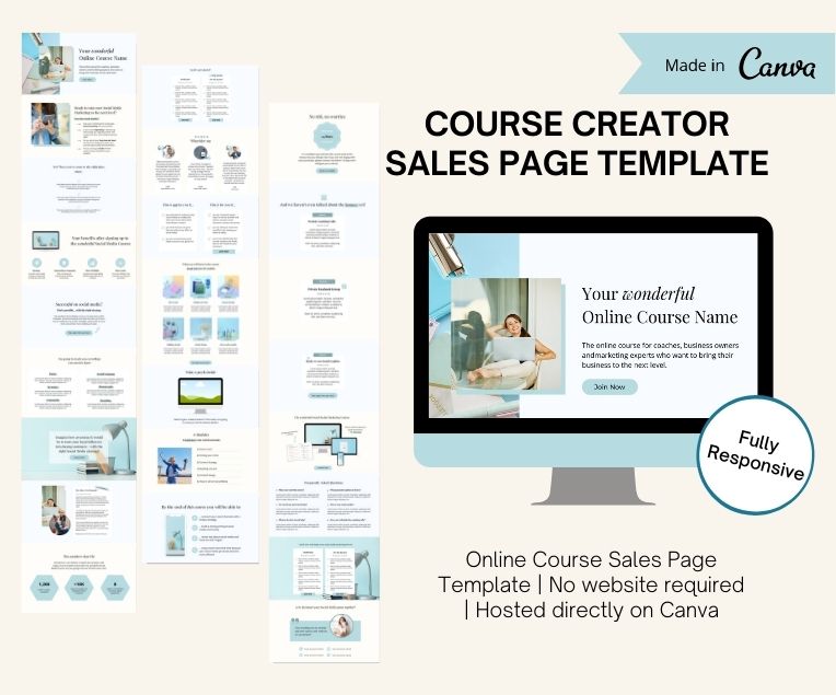 Course Creator Sales Page Canva